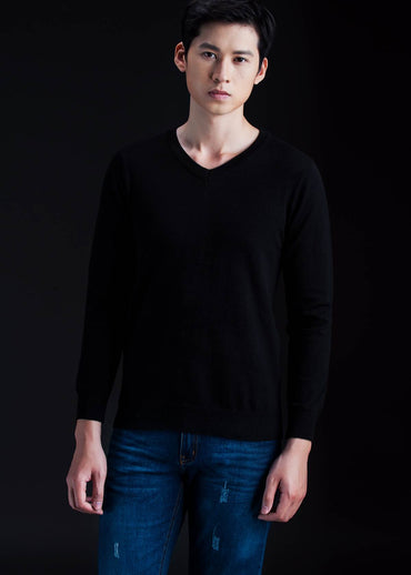 Áo len trơn cổ tim