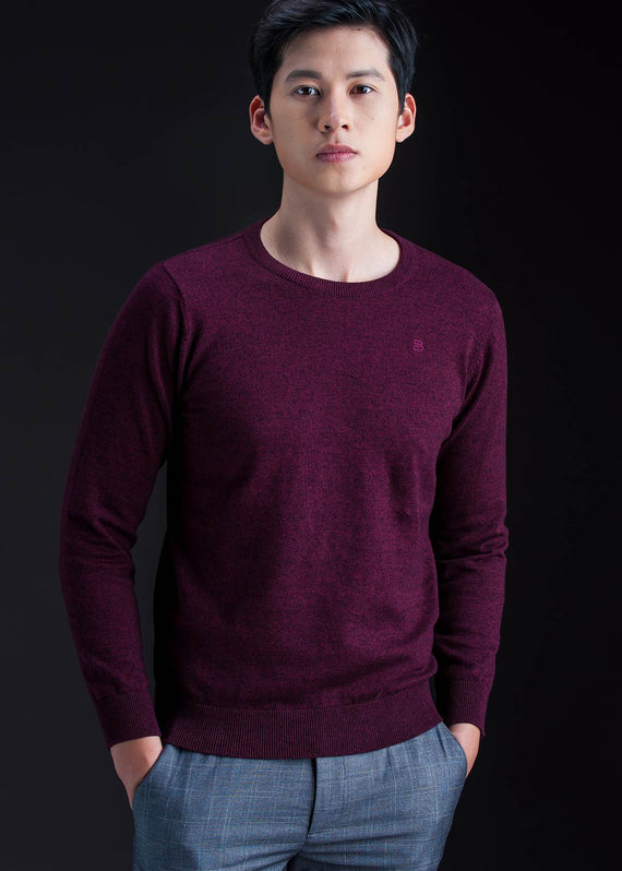 Áo len cổ tròn mận chín