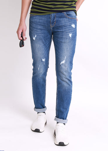 Quần Jeans xanh mài